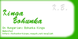 kinga bohunka business card